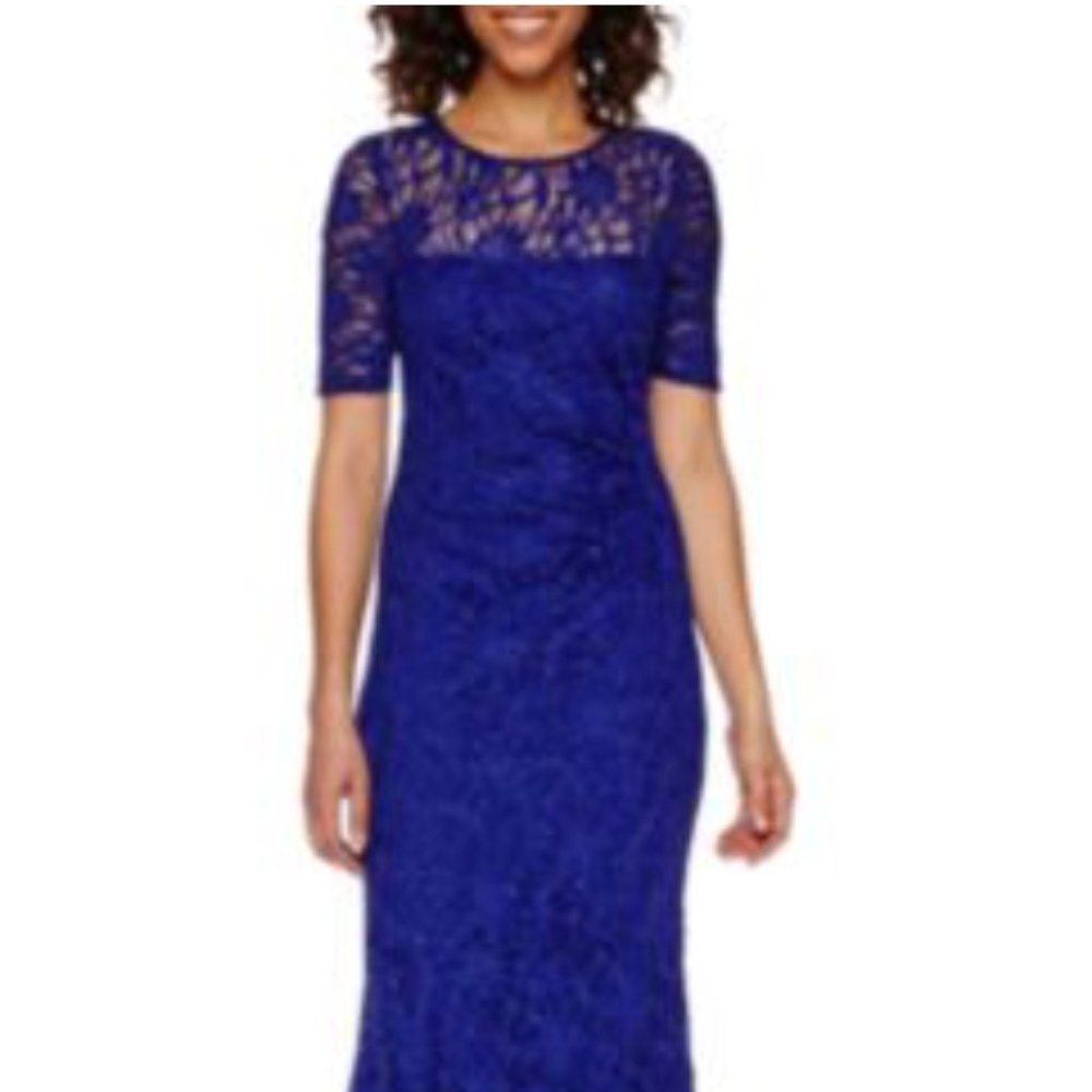 One by Eight Royal Blue lace Gown Sz 4